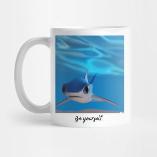 Under the Sea: Digital Art of a Baby Shark in its Natural Habitat Mug